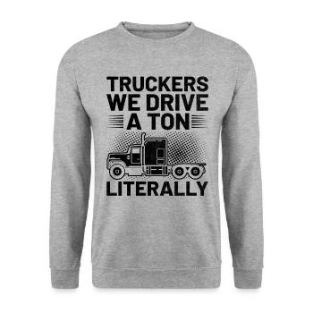 Camionneur Conduisant Papa Camionneur Père Chauffeur De Camion - Sweat-shirt Unisexe - gris chiné - Devant - Alina (178cm) & Michal (187cm)