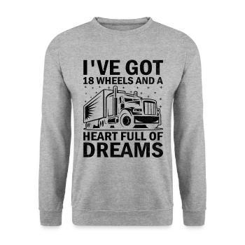 Trucker Fahren Papa Trucker Vater LKW-Fahrer - Unisex Pullover - Weißgrau meliert - Vorne - Alina (178cm) & Michal (187cm)