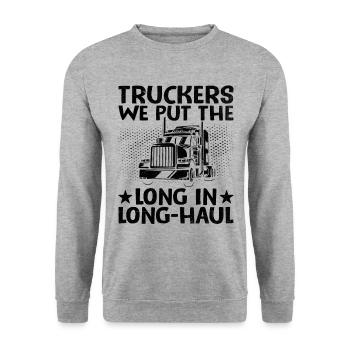Camionneur Conduisant Papa Camionneur Père Chauffeur De Camion - Sweat-shirt Unisexe - gris chiné - Devant - Alina (178cm) & Michal (187cm)