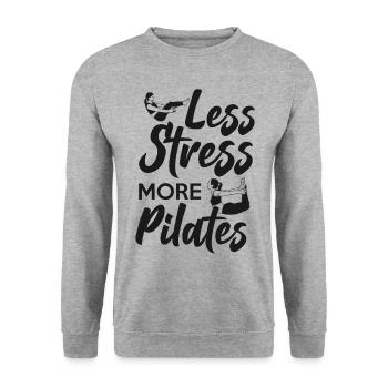 Pilates Instructor Teacher Less - Unisex Pullover - Weißgrau meliert - Vorne - Alina (178cm) & Michal (187cm)