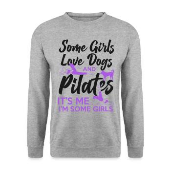 Instructeur de Pilates Professeur Fille - Sweat-shirt Unisexe - gris chiné - Devant - Alina (178cm) & Michal (187cm)