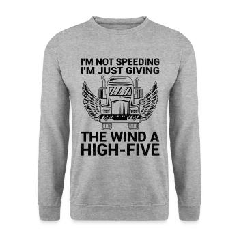 Trucker Fahren Papa Trucker Vater LKW Fahrer - Unisex Pullover - Weißgrau meliert - Vorne - Alina (178cm) & Michal (187cm)