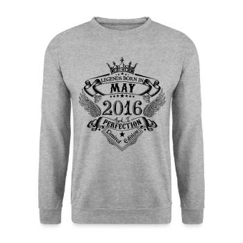 Birthday May 2016 May Anniversary 2016 - Unisex Sweatshirt - salt & pepper - Front - Alina (178cm) & Michal (187cm)