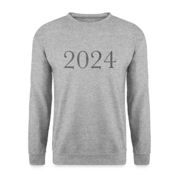 2024 - Unisex Pullover - Weißgrau meliert - Vorne - Alina (178cm) & Michal (187cm)