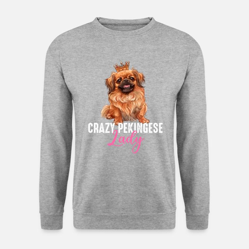 Crazy Pekingese lady - Unisex Sweatshirt - salt & pepper