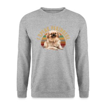 Je parle pékinois - Sweat-shirt Unisexe - gris chiné - Devant - Alina (178cm) & Michal (187cm)