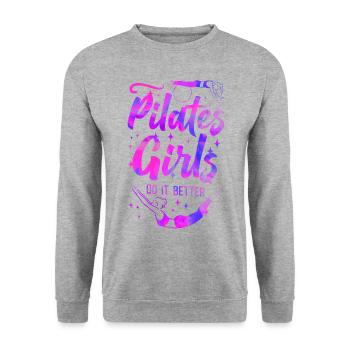 Pilates Instructor Teacher Pilates - Unisex Pullover - Weißgrau meliert - Vorne - Alina (178cm) & Michal (187cm)