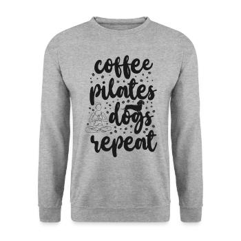 Instructeur de Pilates Professeur Café - Sweat-shirt Unisexe - gris chiné - Devant - Alina (178cm) & Michal (187cm)