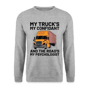 Camionneur Conduisant Papa Camionneur Père Chauffeur De Camion - Sweat-shirt Unisexe - gris chiné - Devant - Alina (178cm) & Michal (187cm)