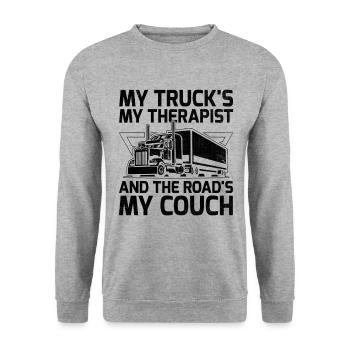 Camionneur Conduisant Papa Camionneur Père Chauffeur De Camion - Sweat-shirt Unisexe - gris chiné - Devant - Alina (178cm) & Michal (187cm)
