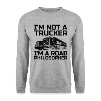 Camionneur Conduisant Papa Camionneur Père Chauffeur De Camion - Sweat-shirt Unisexe - gris chiné - Devant - Alina (178cm) & Michal (187cm)