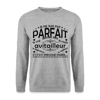Aviderer Geschenk Avider, der echte Aviderer - Unisex Pullover - Weißgrau meliert - Vorne - Alina (178cm) & Michal (187cm)