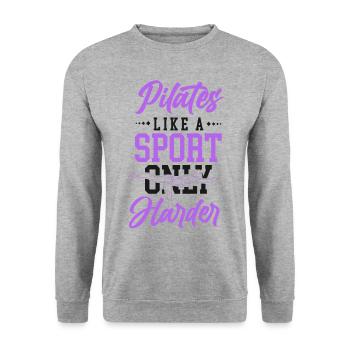Pilates Instructor Teacher Pilates - Unisex Pullover - Weißgrau meliert - Vorne - Alina (178cm) & Michal (187cm)
