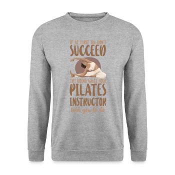 Pilates Instructor Teacher If At - Unisex Pullover - Weißgrau meliert - Vorne - Alina (178cm) & Michal (187cm)