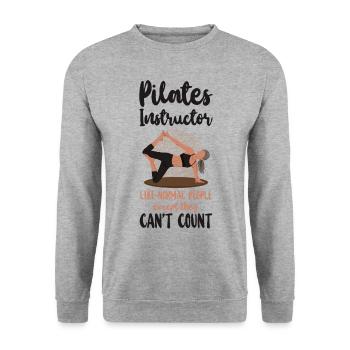 Pilates Instructor Teacher Pilates - Unisex Pullover - Weißgrau meliert - Vorne - Alina (178cm) & Michal (187cm)