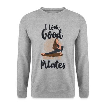Pilates Instructor Teacher I Look - Unisex Pullover - Weißgrau meliert - Vorne - Alina (178cm) & Michal (187cm)