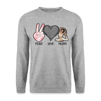Pilates Instructor Teacher Peace - Unisex Pullover - Weißgrau meliert - Vorne - Alina (178cm) & Michal (187cm)