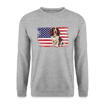 Épagneul springer - Sweat-shirt Unisexe - gris chiné - Devant - Alina (178cm) & Michal (187cm)