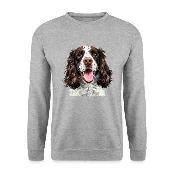 Épagneul springer - Sweat-shirt Unisexe - gris chiné - Devant - Alina (178cm) & Michal (187cm)