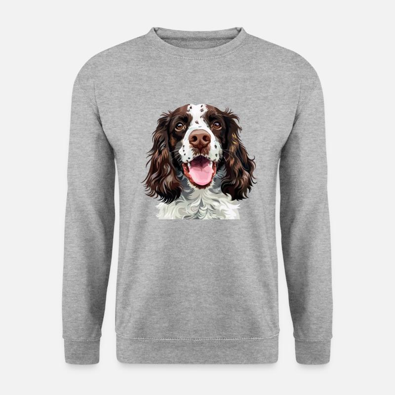 springer spaniel - Unisex Pullover - Weißgrau meliert