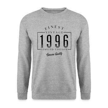 Finest Vintage 1996 Millésime 1996 Anniversaire Anniversaire - Sweat-shirt Unisexe - gris chiné - Devant - Alina (178cm) & Michal (187cm)