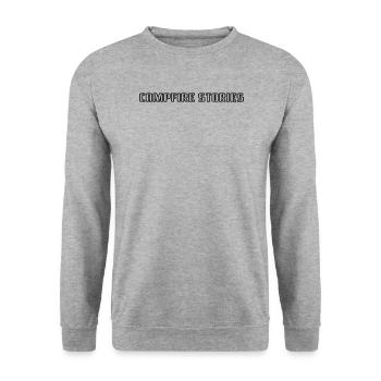 Camping - Campfire stories - Unisex Pullover - Weißgrau meliert - Vorne - Alina (178cm) & Michal (187cm)