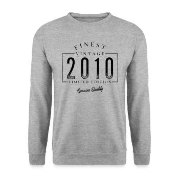 Meilleur millésime 2010 Millésime 2010 Anniversaire Anniversaire - Sweat-shirt Unisexe - gris chiné - Devant - Alina (178cm) & Michal (187cm)