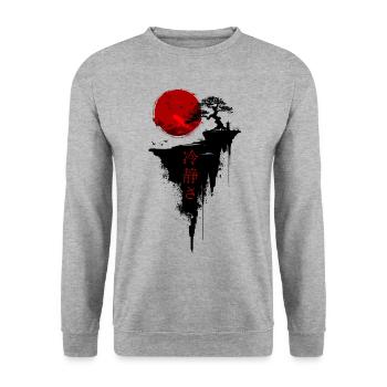 Bonsai Tree Japan Landscape Calmness Aesthetic - Unisex Sweatshirt - salt & pepper - Front - Alina (178cm) & Michal (187cm)