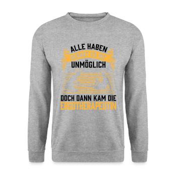 Then came the occupational therapist occupational therapy - Unisex Sweatshirt - salt & pepper - Front - Alina (178cm) & Michal (187cm)