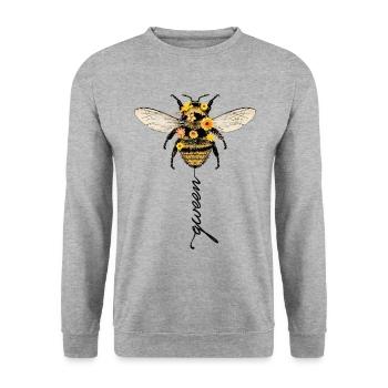 Queen Bee - Unisex Sweatshirt - salt & pepper - Front - Alina (178cm) & Michal (187cm)