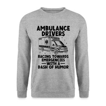 Ambulance Drivers Racing Towards Emergencies EMS D - Unisex Sweatshirt - salt & pepper - Front - Alina (178cm) & Michal (187cm)
