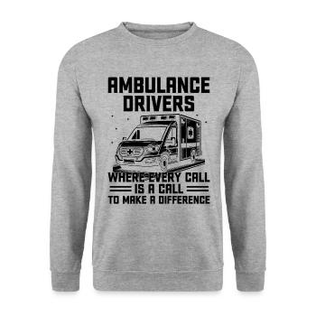 Krankenwagenfahrer, bei denen jeder Anruf ein Anruf ist EMS D - Unisex Pullover - Weißgrau meliert - Vorne - Alina (178cm) & Michal (187cm)