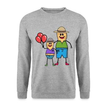 Anniversaire Père Fils Famille Enfant Cacahuètes - Sweat-shirt Unisexe - gris chiné - Devant - Alina (178cm) & Michal (187cm)
