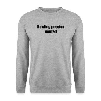 Bowling - Bowling passion ignited - Unisex Pullover - Weißgrau meliert - Vorne - Alina (178cm) & Michal (187cm)