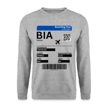 Idée de billet d’avion pour vacances en Corse - Sweat-shirt Unisexe - gris chiné - Devant - Alina (178cm) & Michal (187cm)