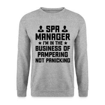 SPA Manager Job Wellness Funny SPA Management Sayi - Unisex Sweatshirt - salt & pepper - Front - Alina (178cm) & Michal (187cm)