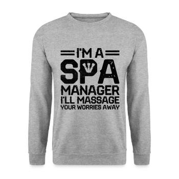 SPA Manager Job Wellness Funny SPA Management Sayi - Unisex Sweatshirt - salt & pepper - Front - Alina (178cm) & Michal (187cm)