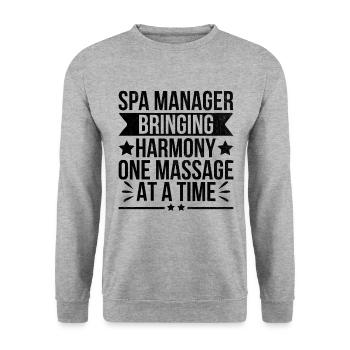 SPA Manager Job Wellness Funny SPA Management Sayi - Unisex Sweatshirt - salt & pepper - Front - Alina (178cm) & Michal (187cm)