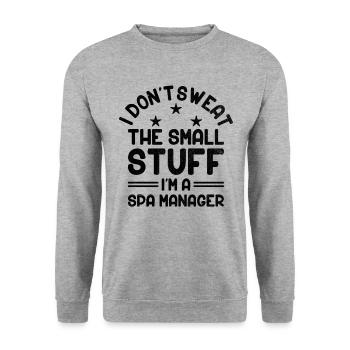 Gestionnaire de SPA Emploi Bien-être Drôle Gestion de SPA Sayi - Sweat-shirt Unisexe - gris chiné - Devant - Alina (178cm) & Michal (187cm)
