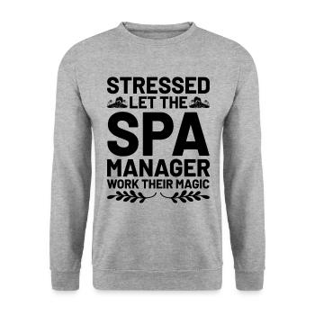 SPA Manager Job Wellness Funny SPA Management Sayi - Unisex Sweatshirt - salt & pepper - Front - Alina (178cm) & Michal (187cm)