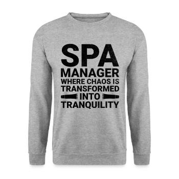 SPA Manager Job Wellness Funny SPA Management Sayi - Unisex Sweatshirt - salt & pepper - Front - Alina (178cm) & Michal (187cm)