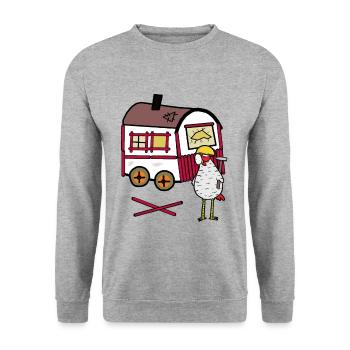 Remorque de construction Craftsman Chicken Tool Timyhaus - Sweat-shirt Unisexe - gris chiné - Devant - Alina (178cm) & Michal (187cm)