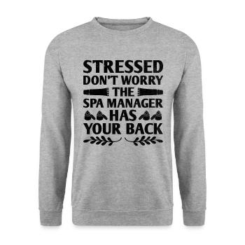 SPA Manager Job Wellness Funny SPA Management Sayi - Unisex Sweatshirt - salt & pepper - Front - Alina (178cm) & Michal (187cm)