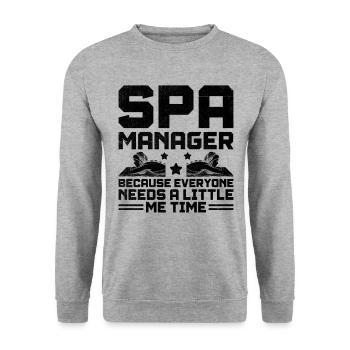 Gestionnaire de SPA Emploi Bien-être Drôle Gestion de SPA Sayi - Sweat-shirt Unisexe - gris chiné - Devant - Alina (178cm) & Michal (187cm)