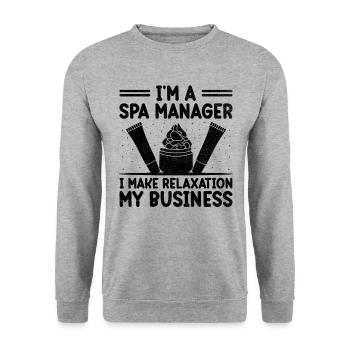 SPA Manager Job Wellness Funny SPA Management Sayi - Unisex Sweatshirt - salt & pepper - Front - Alina (178cm) & Michal (187cm)