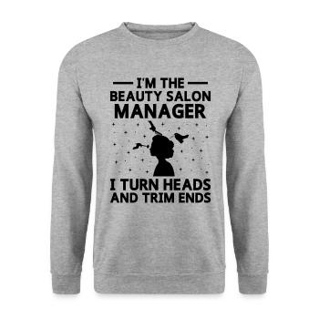 SPA Manager Job Wellness Funny SPA Management Sayi - Unisex Sweatshirt - salt & pepper - Front - Alina (178cm) & Michal (187cm)