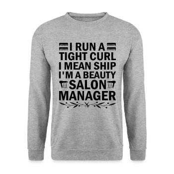 Gestionnaire de SPA Emploi Bien-être Drôle Gestion de SPA Sayi - Sweat-shirt Unisexe - gris chiné - Devant - Alina (178cm) & Michal (187cm)