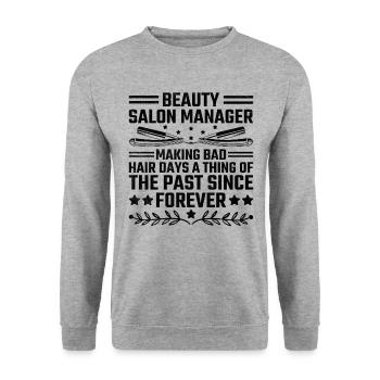 SPA Manager Job Wellness Funny SPA Management Sayi - Unisex Sweatshirt - salt & pepper - Front - Alina (178cm) & Michal (187cm)