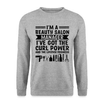 SPA Manager Job Wellness Funny SPA Management Sayi - Unisex Sweatshirt - salt & pepper - Front - Alina (178cm) & Michal (187cm)
