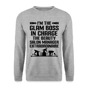 Gestionnaire de SPA Emploi Bien-être Drôle Gestion de SPA Sayi - Sweat-shirt Unisexe - gris chiné - Devant - Alina (178cm) & Michal (187cm)